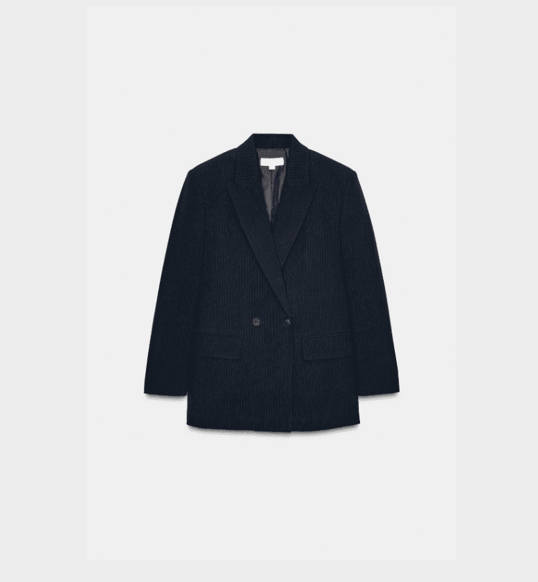 OVERSIZED DOUBLE BREASTED PINSTRIPE BLAZER