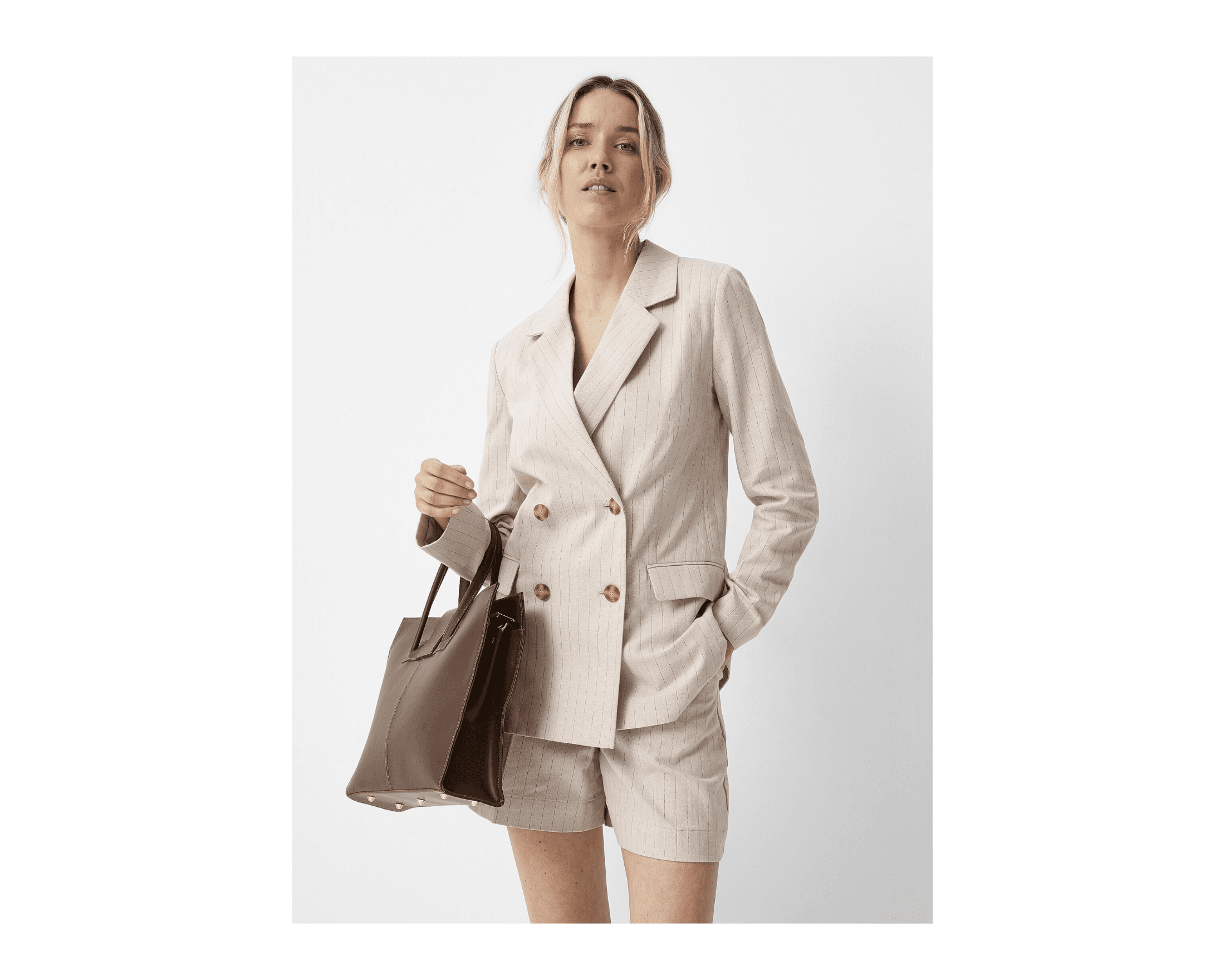 Touch of linen pinstriped blazer