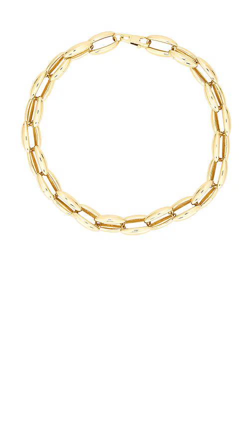 Luv AJ Positano Chain Necklace in Metallic Gold.