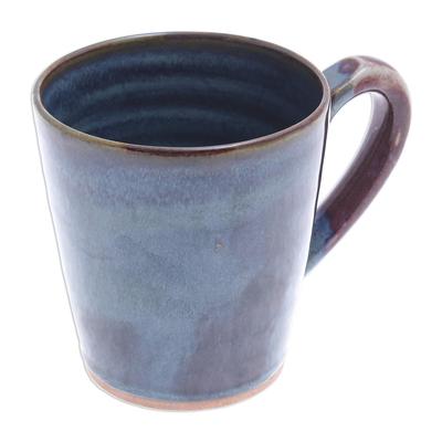 Hand Made Blue and Red Ceramic Mug