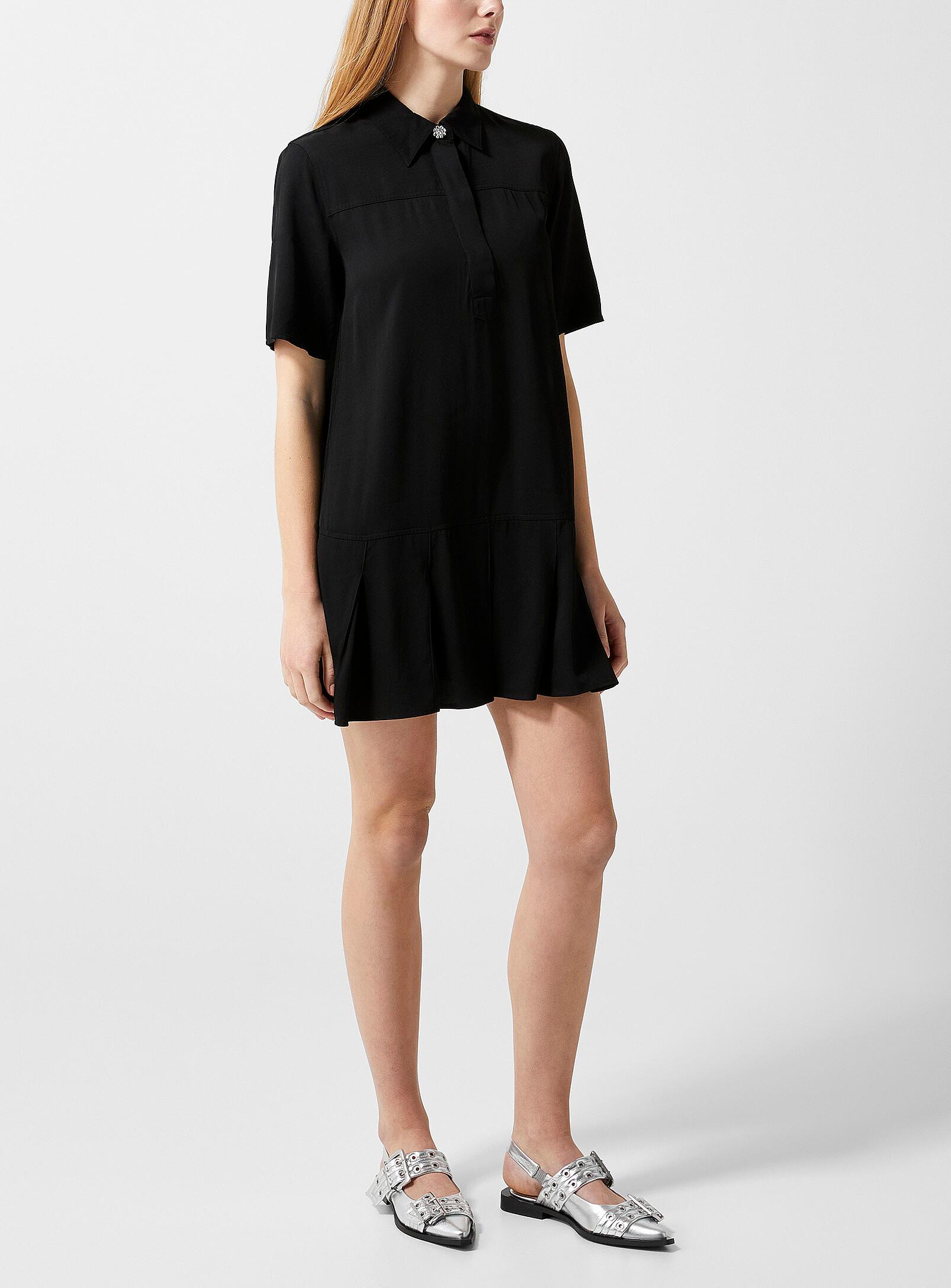 Shimmering button mini-dress