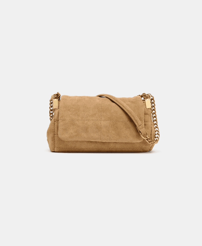 SPLIT LEATHER SHOULDER BAG