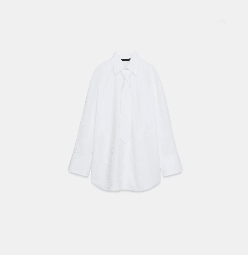 POPLIN SHIRT WITH TIE