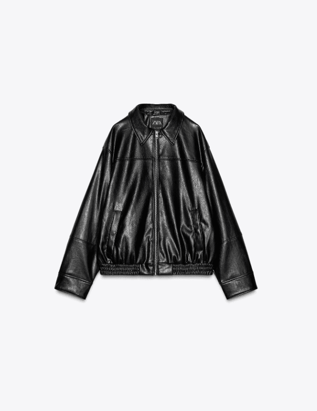 FAUX LEATHER BOMBER JACKET