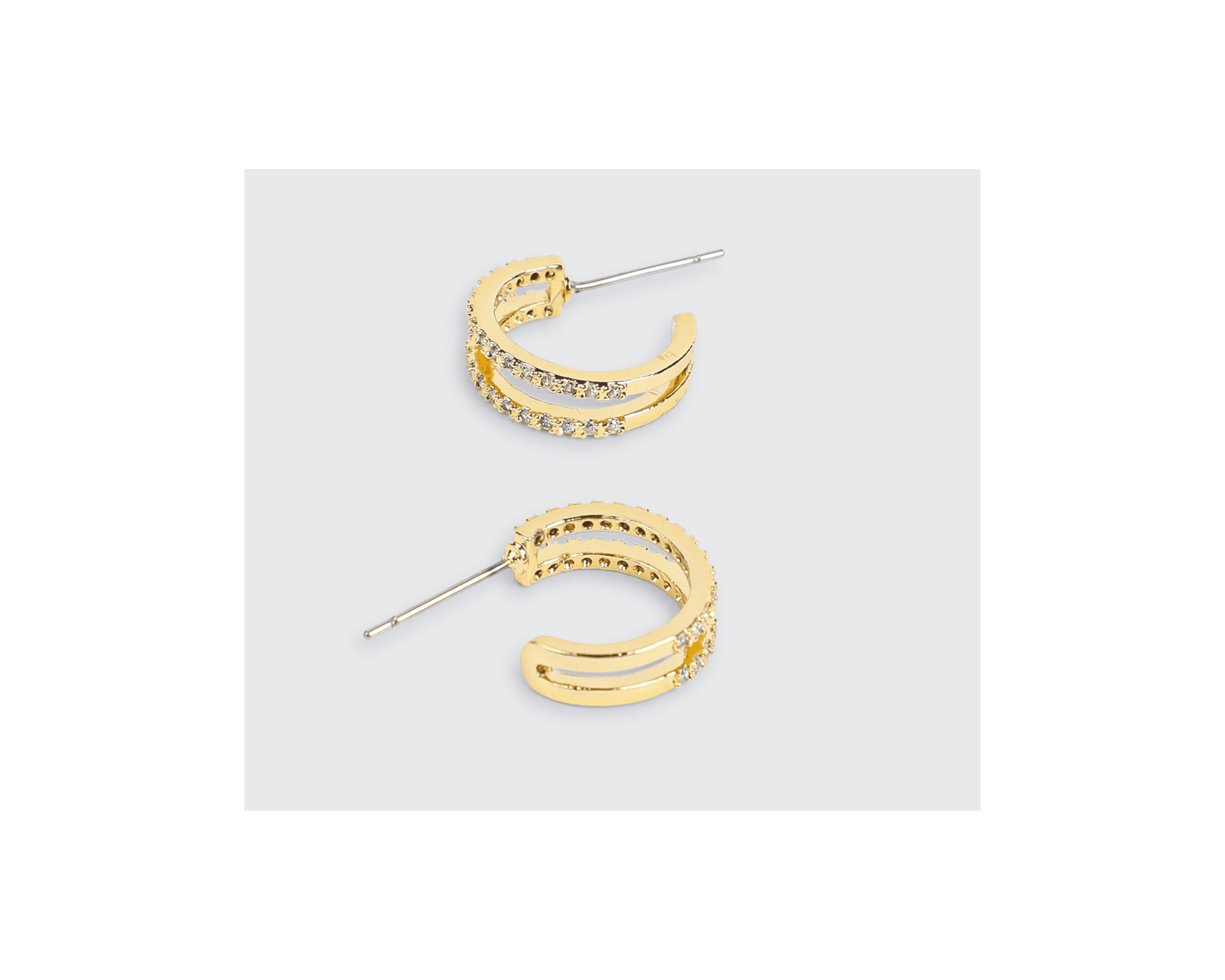 Ardene 14K Gold Plated Two-Row Hoop Earrings