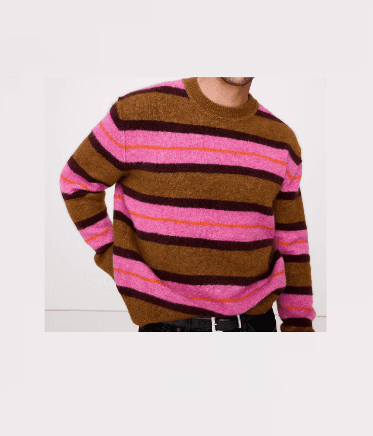 Italian Alpaca-Wool Blend Stripe Sweater