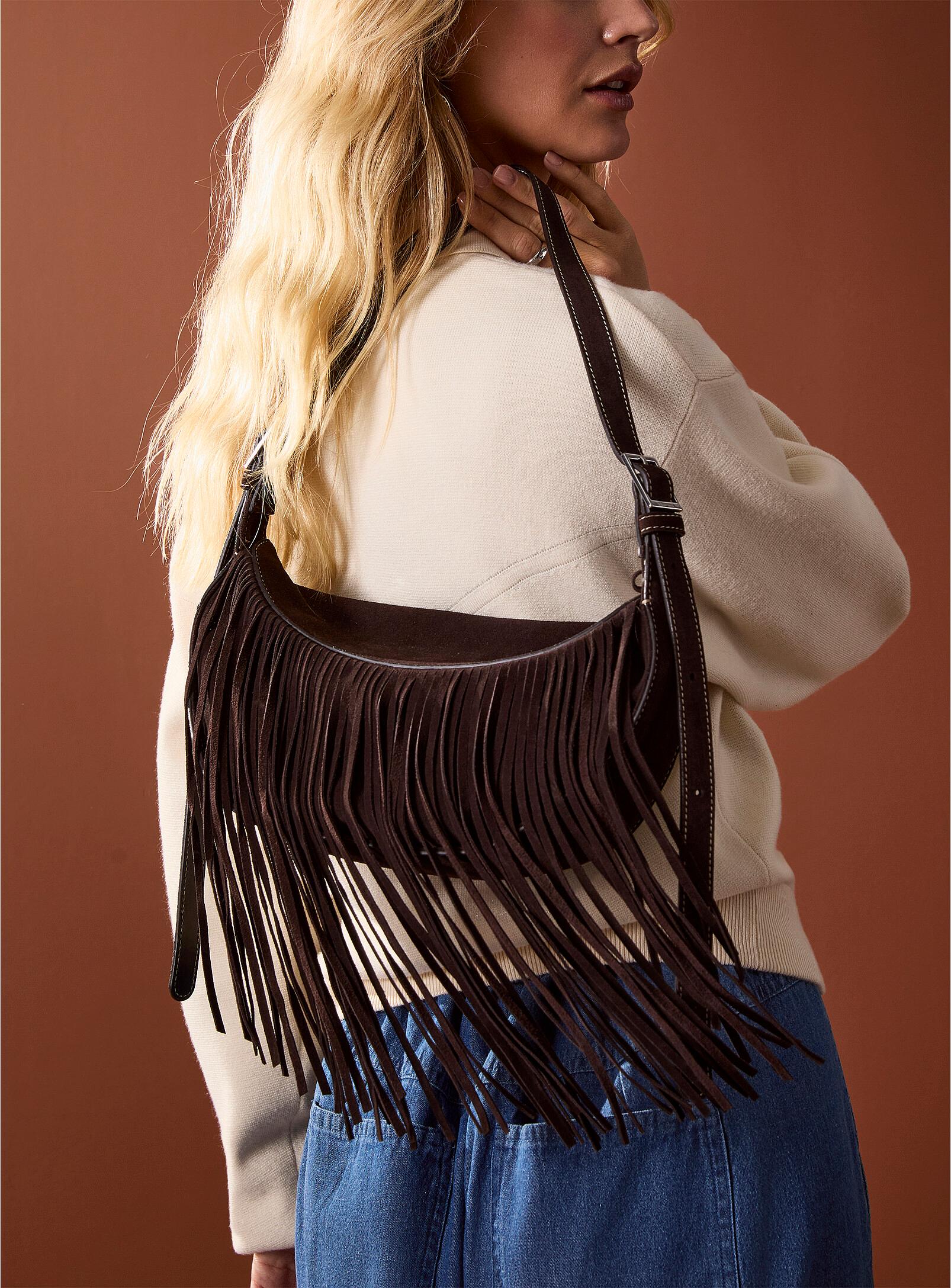 Ivy fringed suede bag