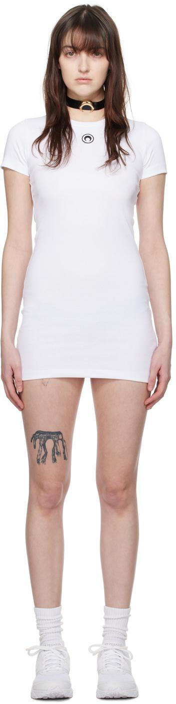 Marine Serre White 1x1 Minidress
