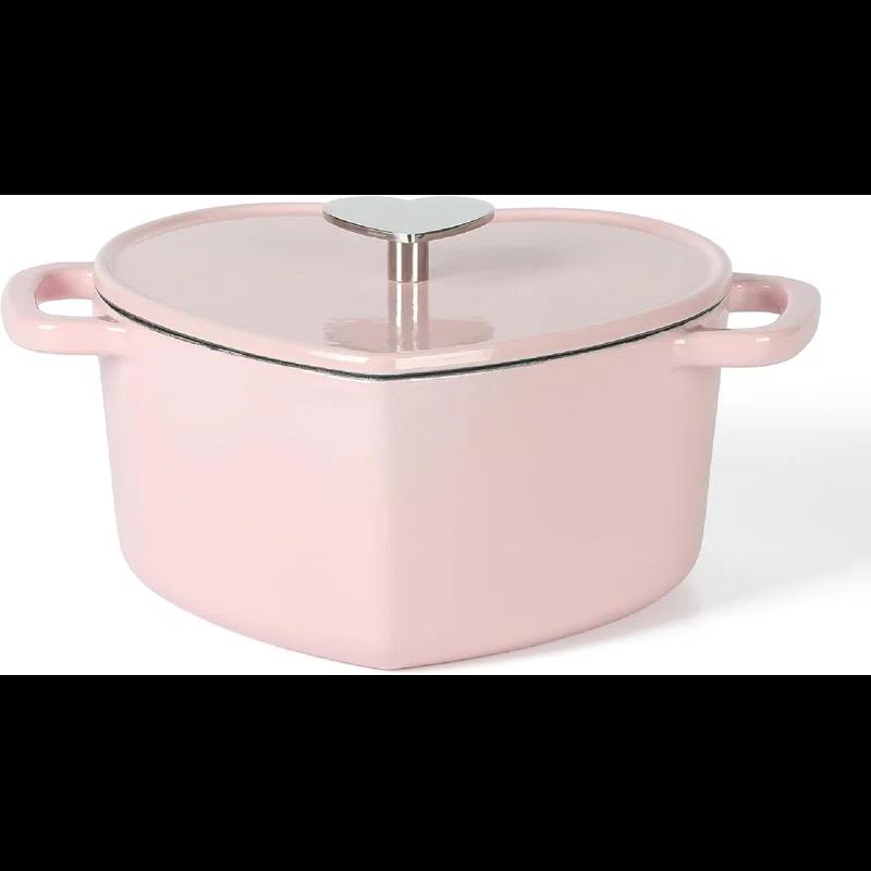 GLOBAL GIRLS LLC 2 Quarts Enameled Cast Iron Heart Dutch Oven
