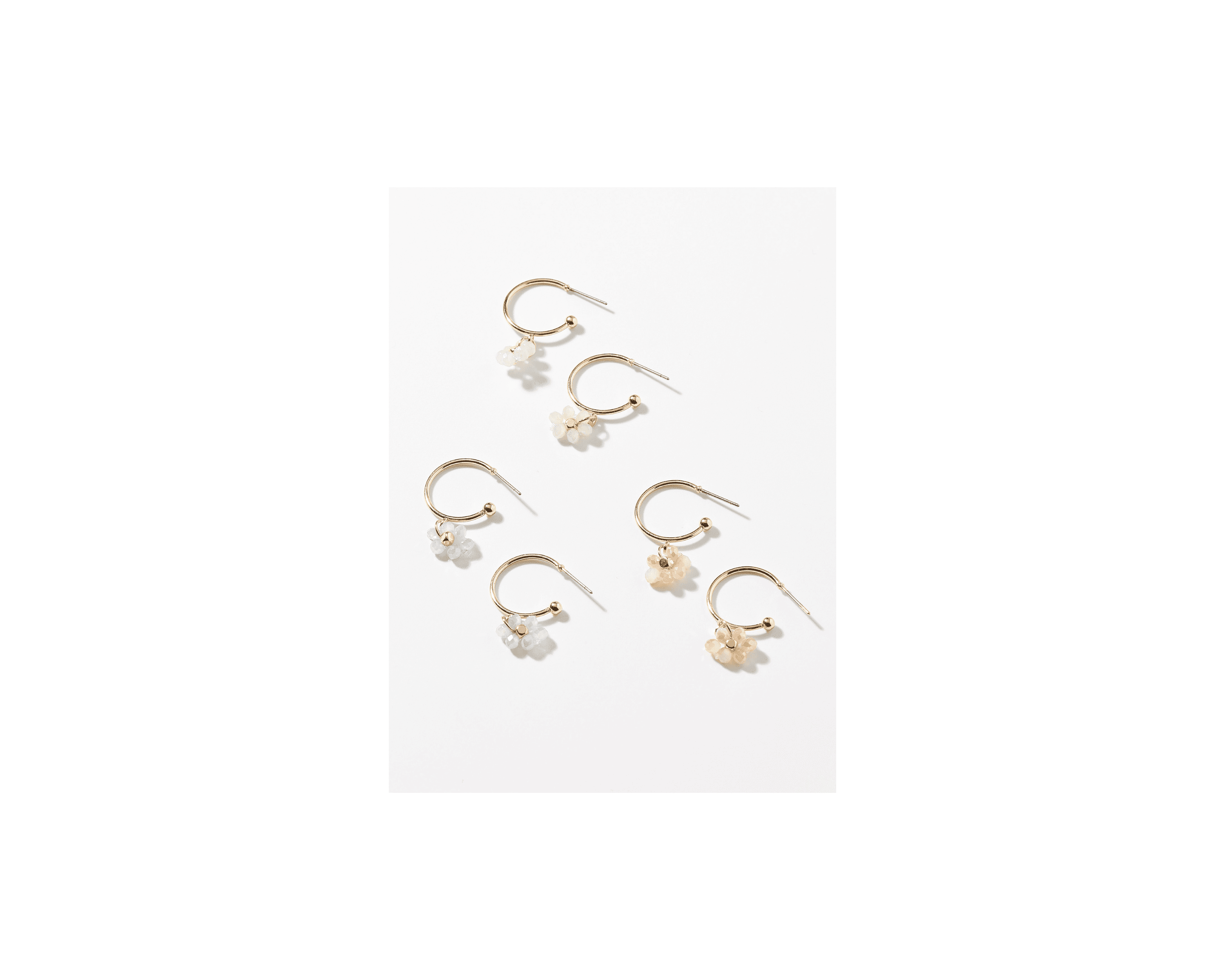 Pastel flower earrings Set of 3