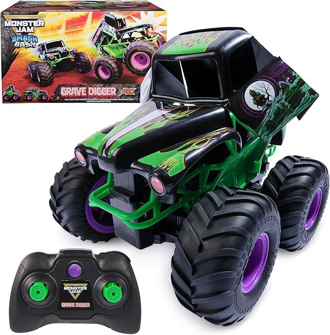 Monster Jam, Official Smash & Bash Grave Digger Remote Control Indoor & Outdoor Vehicle