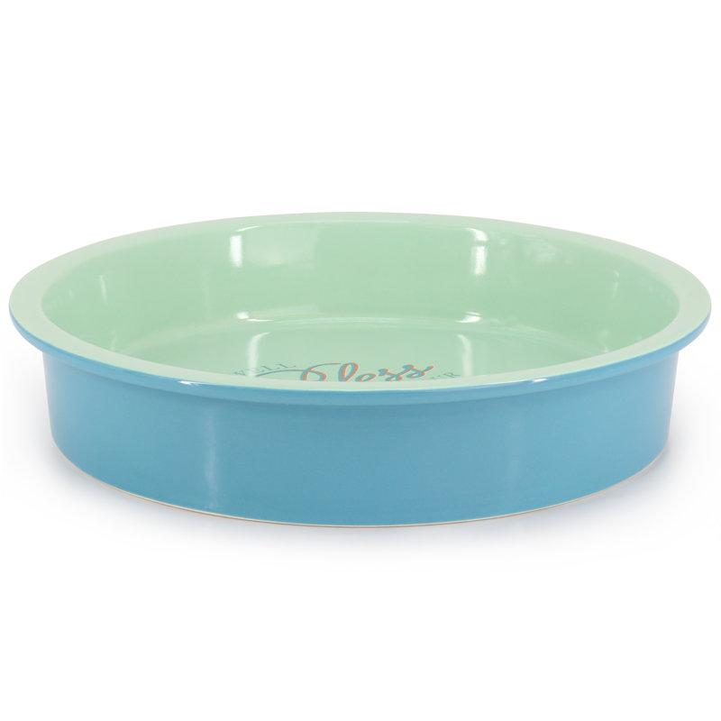 HomeStyle Entertaining Breakfast 9 Inch Round Stoneware Pie Pan in Teal