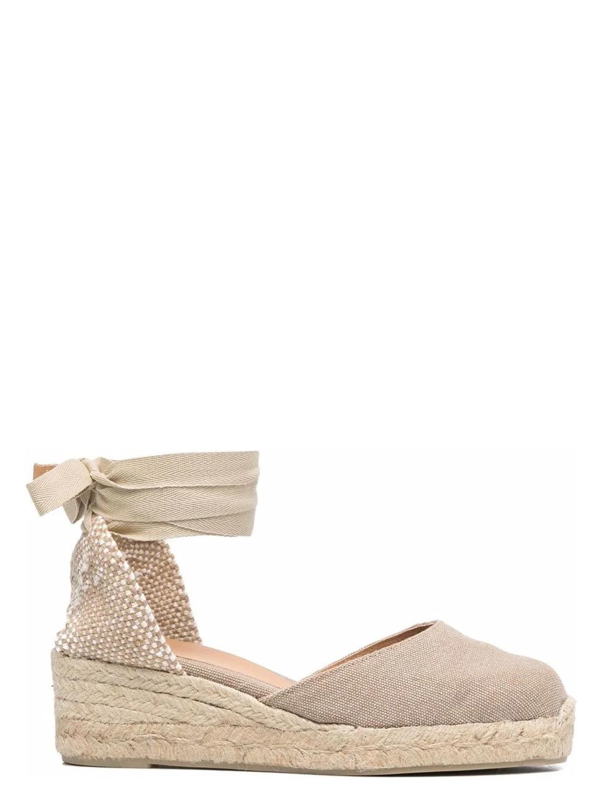 Castañer Women's Carina Canvas Espadrilles Sandal in Beige | Size 41