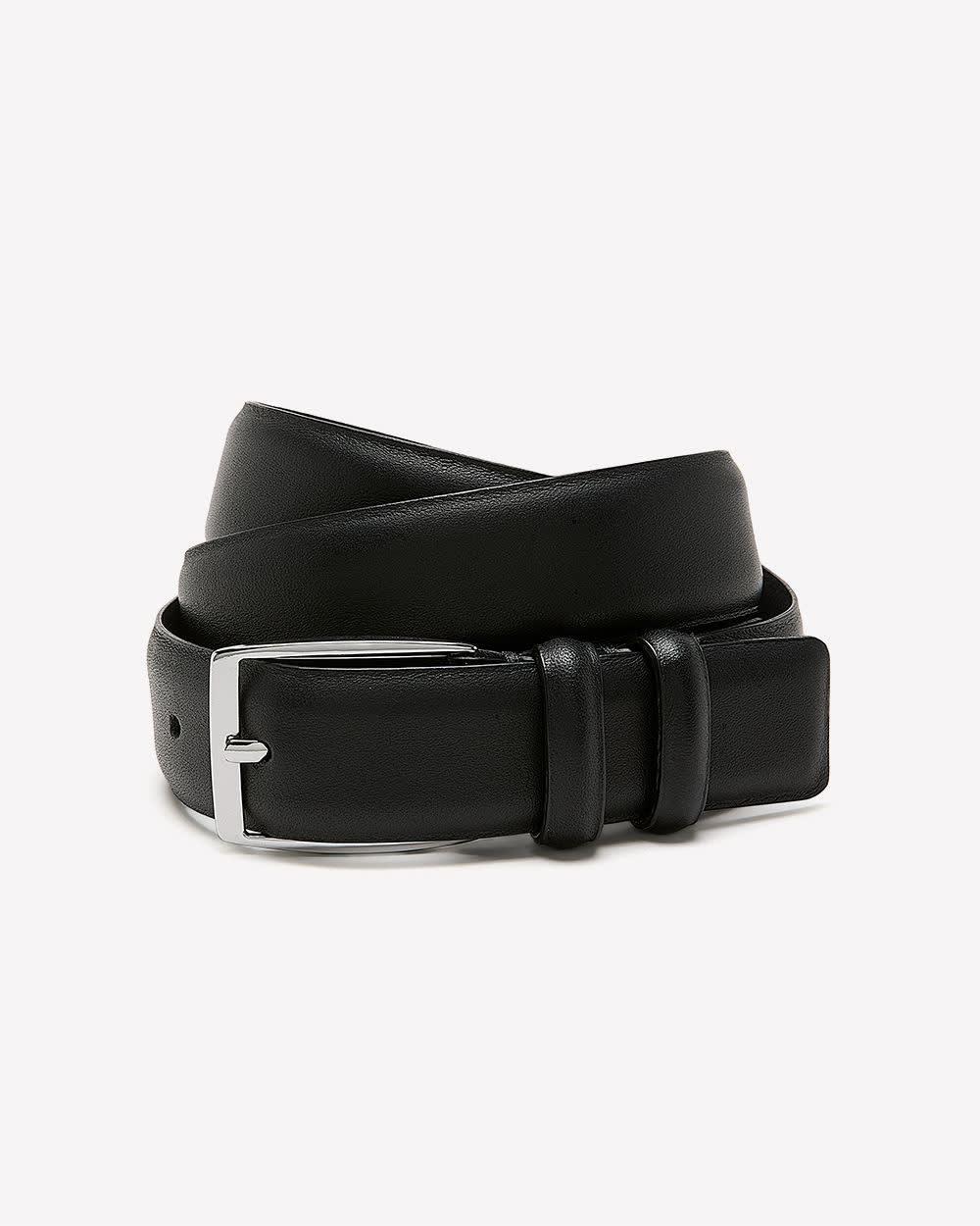 Leather Trouser Belt with Square Buckle