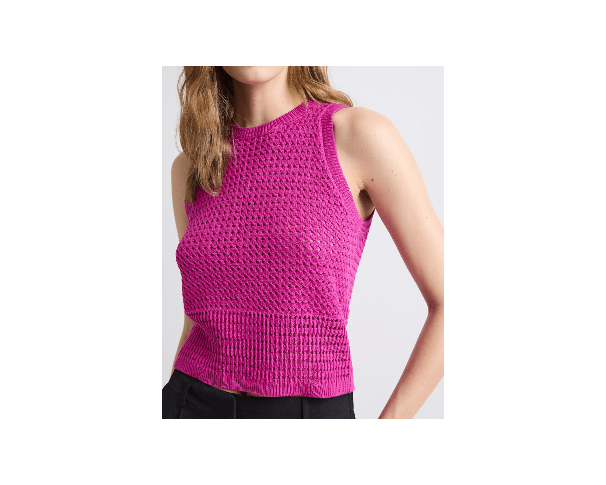 Sleeveless Short Crochet Sweater