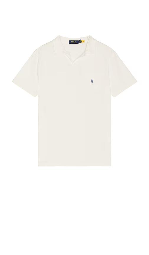 Polo Ralph Lauren Short Sleeve Johnny Collar Polo in Cream. Size L, S, XL/1X.