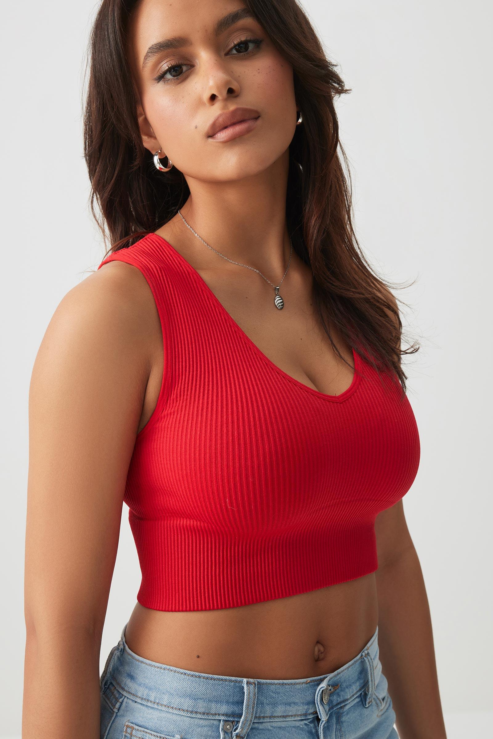 Basic Ultra Crop V-Neck Seamless Tank