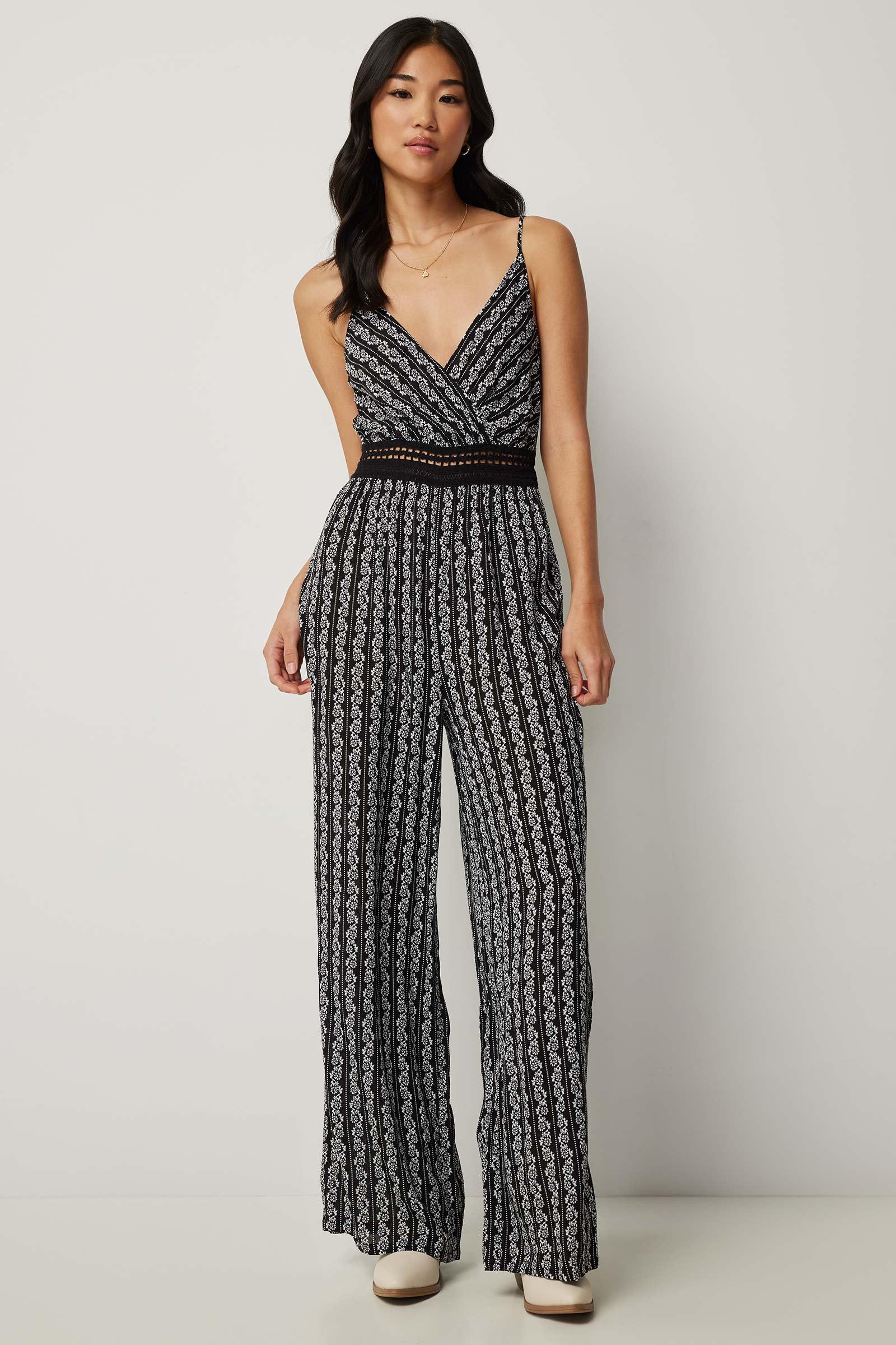 Ardene Crochet Waist Wide Leg Jumpsuit